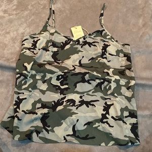 Elan Camo Print Cami Tank Top